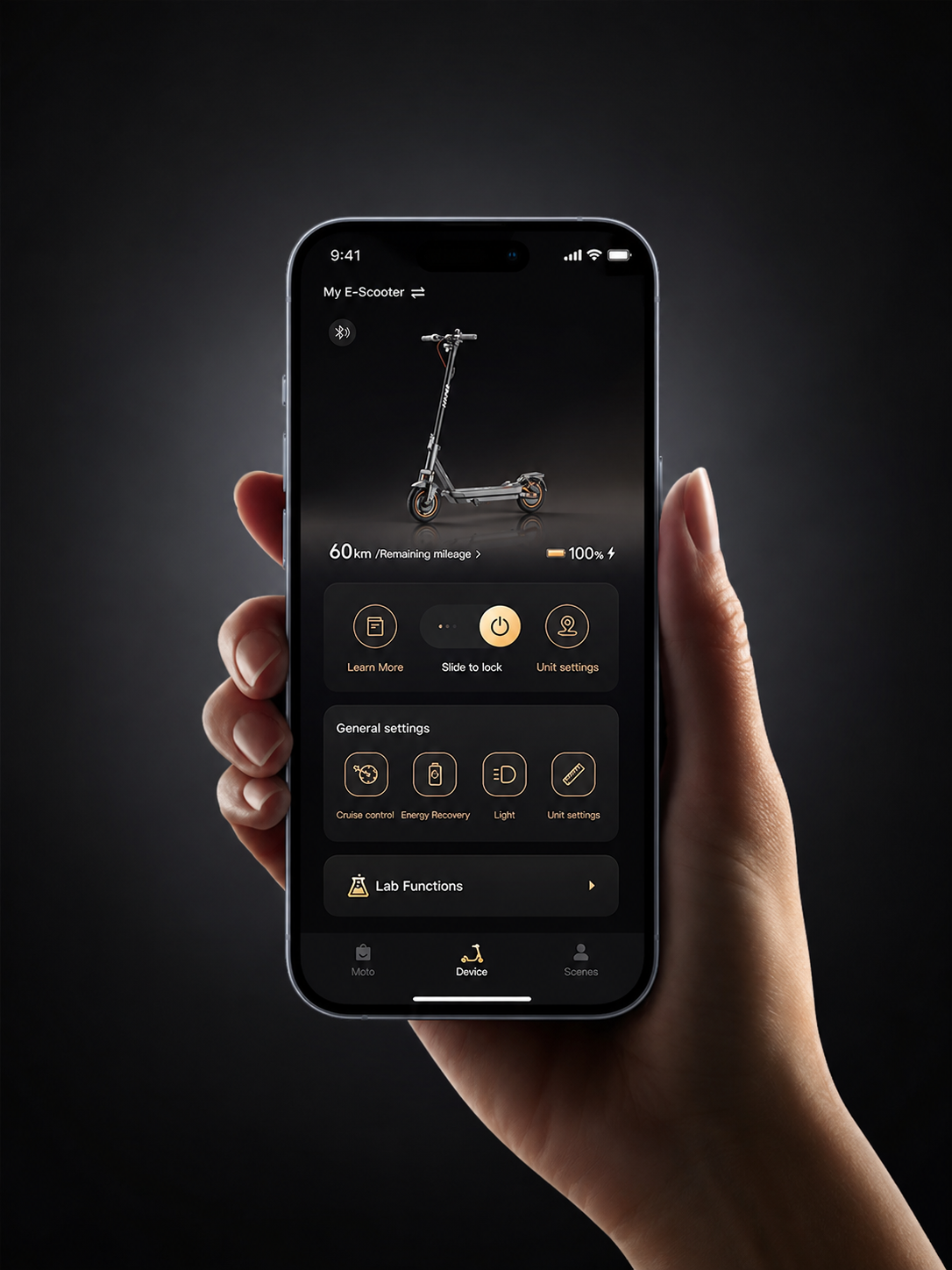 App-motorlås og skubbealarm